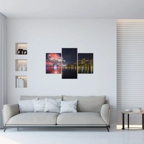 Tablou cu artificii in Singapur (90x60 cm)