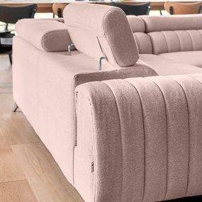 Colțar roz extensibil/cu spațiu de depozitare (cu colț pe partea dreaptă/în formă de "U") Louis – ELTAP