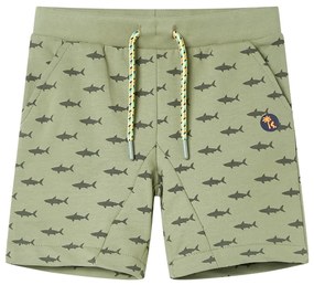 Pantaloni scurți pentru copii cu șnur, kaki deschis, 140