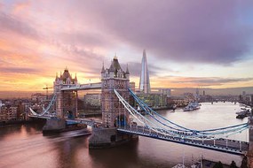 Fotografie Tower Bridge and The Shard at sunset, London, Laurie Noble