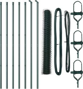 vidaXL Stâlp de gard. Verde 10 x 1,4 m ( plasă de 36 mm) Oțel și PVC
