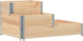 vidaXL Strat înălțat cu 3 niveluri, 120x80 cm, lemn masiv de pin
