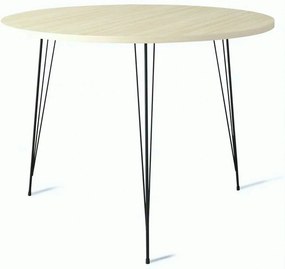 Masa SANDALF, stejar/negru, PAL melaminat/metal, 90x90x75 cm