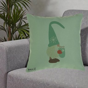 Perna Decorativa Gnom Nordic cu Cana Calda Menta, 40x40 cm, Verde, Husa Detasabila, Perna Inclusa, BEKZ®