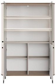 Vitrină Vesper 103 cm - caju / nuc / picioare negre