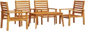 vidaXL Set lounge de gradină 5 piese din lemn masiv de salcâm