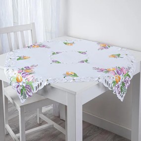 Faţă de masă brodată LALELE COLORATE 85 x 85 cm