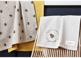 Set 3 prosoape de bucătărie din bumbac Cooksmart ® Bumble Bees, bej-galben