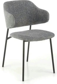 Scaun K497, gri deschis, stofa clasica/metal, 52x62x82 cm