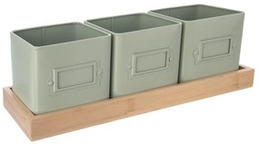 Ghivece 3 buc. din metal pentru ierburi aromatice Greenish – Orion