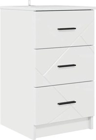 vidaXL Dulap de noapte Alb foarte lucios 38 x 38 x 66 cm Lemn compozit