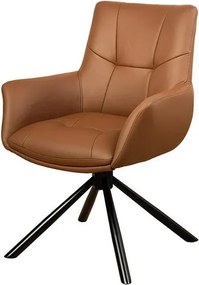 Set de 2 scaune pivotante SIGNATURE piele naturala coniac