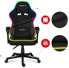 Fotoliu gaming Fusion 4.4 (negru + multicolor) (cu iluminat LED). 1087472