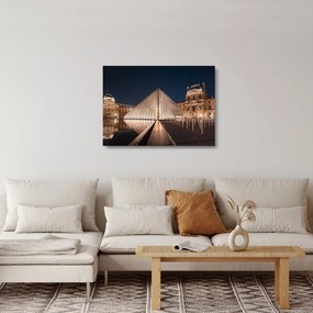 Tablou pe sticlă - Louvre noaptea (70x50 cm)