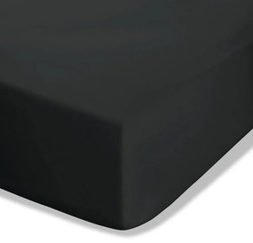 Cearceaf negru din bumbac percale cu elastic 150x200 cm Easy Iron Percale – Catherine Lansfield