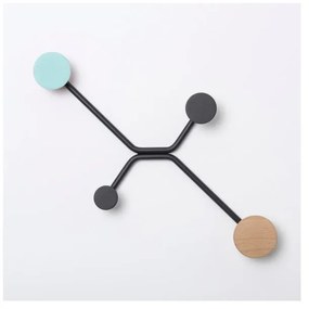 Cuier de perete Gazzda Hook, detaliu verde mentolat, negru