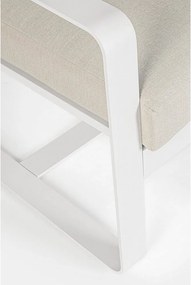 Fotoliu de grădină alb din metal Merrigan – Bizzotto