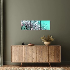 Tablou - planta cu rouă (cu ceas) (90x30 cm)