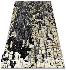 Covor DE LUXE modern 2079 Pavaj cărămidă - structural gri / aur