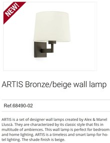 Aplica de perete design elegant ARTIS bronz/bej