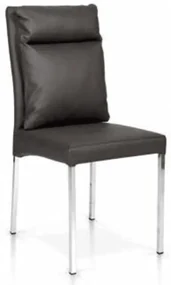 Scaun Cushion, structura metalica argintie, piele ecologica - GRI