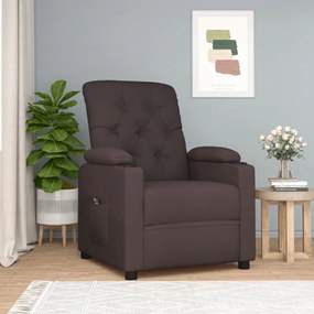 vidaXL Fotoliu rabatabil electric, maro închis, material textil