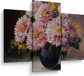 Tablou - Pictură în ulei, flori în vază (90x60 cm)