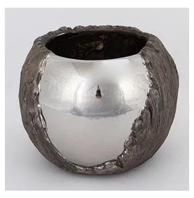 Ghiveci d. 18,5 cm argintiu/maro