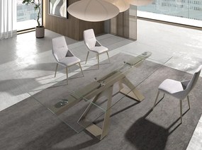 Masa extensibila deosebita design LUX Glass 160-240x100cm