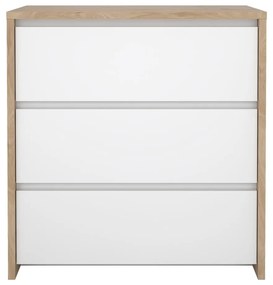 Comodă albă-în culoare naturală cu aspect de lemn de stejar 80x84x48 cm Next – Tvilum