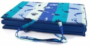 Șezlong de plajă B.E.S. Petrovice , dungi albastre și turcoaz cu pește