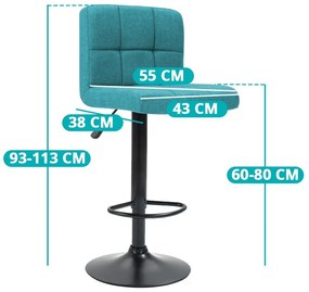 Scaune de bar tapitate 2 buc-menta