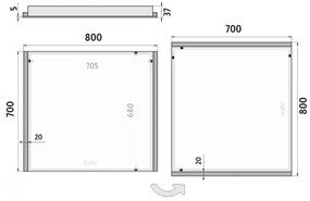 Oglindă LED retroiluminată pentru baie NIMCO ZP 11003 6500K 70x80 cm IP44