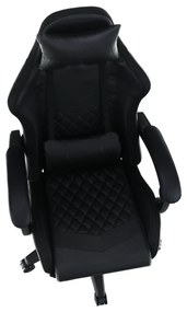 Scaun de birou / joc cu iluminare LED RGB, negru, MAFIRO