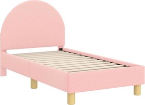vidaXL Cadru de pat pentru copii cu spătar Roz 70 x 140 cm