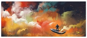 Tablou - Om navigând prin spațiu (120x50 cm)