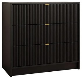 Comodă Rozoma 3SZ (Negru molet + auriu) . 1103674
