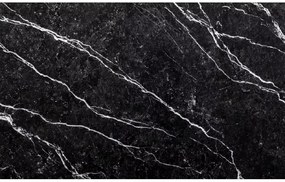 Set de dining 1 + 4, masa neagra RAMOD 100x60 cm decor marmura + scaun verde TURIN cu picioare negre