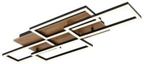 Plafoniera LED CCT cu telecomanda JEFFRY aspect lemn 67359-40 GL