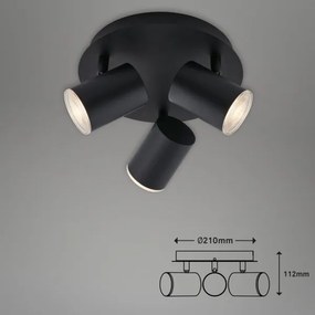 Spot pentru baie Briloner 10476229 3xGU10/5W/230V IP44 negru