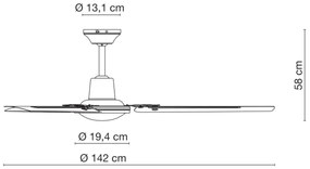 Ventilator de tavan GLOBO 0310 FERRO