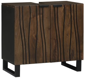 vidaXL Dulap Chiuvetă pentru Baie 62 x 33 x 58 cm – Are un design robust din lemn de mango.