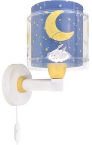Dalber 76639 - Lampă de perete pentru copii MOON DREAMS, 1xE27/15W/230V, albastră