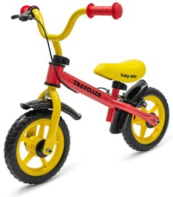 Bicicletă de echilibru Baby Mix pentru copii cufrână Traveller , roșu