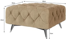 Taburet maro deschis cu tapițerie din catifea Chelsea – Ropez