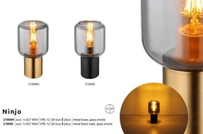 Veioza, lampa de masa design modern Ninjo alama, fumuriu