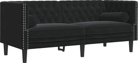 vidaXL Canapea Negru 174 x 74,5 x 70,5 cm Catifea