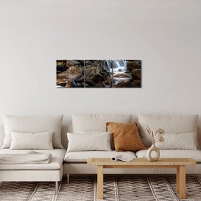 Tablou cu râul pietros (cu ceas) (90x30 cm)