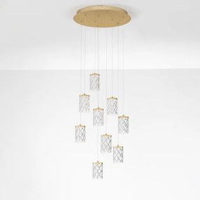 Lustra aurie cu 9 pendule LED PHOS