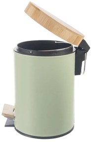 Coș de gunoi verde deschis cu pedală din metal 3 l Greenish – Orion